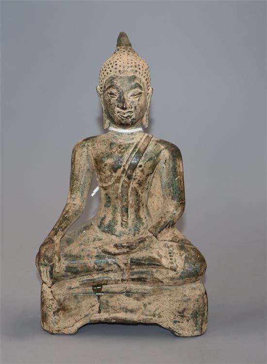 A 16 - 17th century Sukothai Ayutthaya Buddha Shakyamuni figure height 19cm